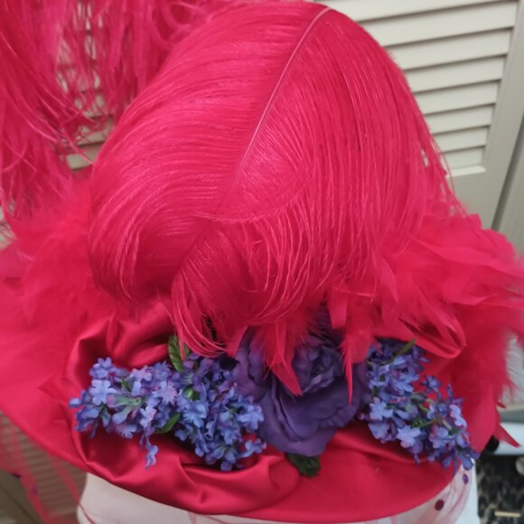 Lady Diane Red and Purple Derby Hat main image 8